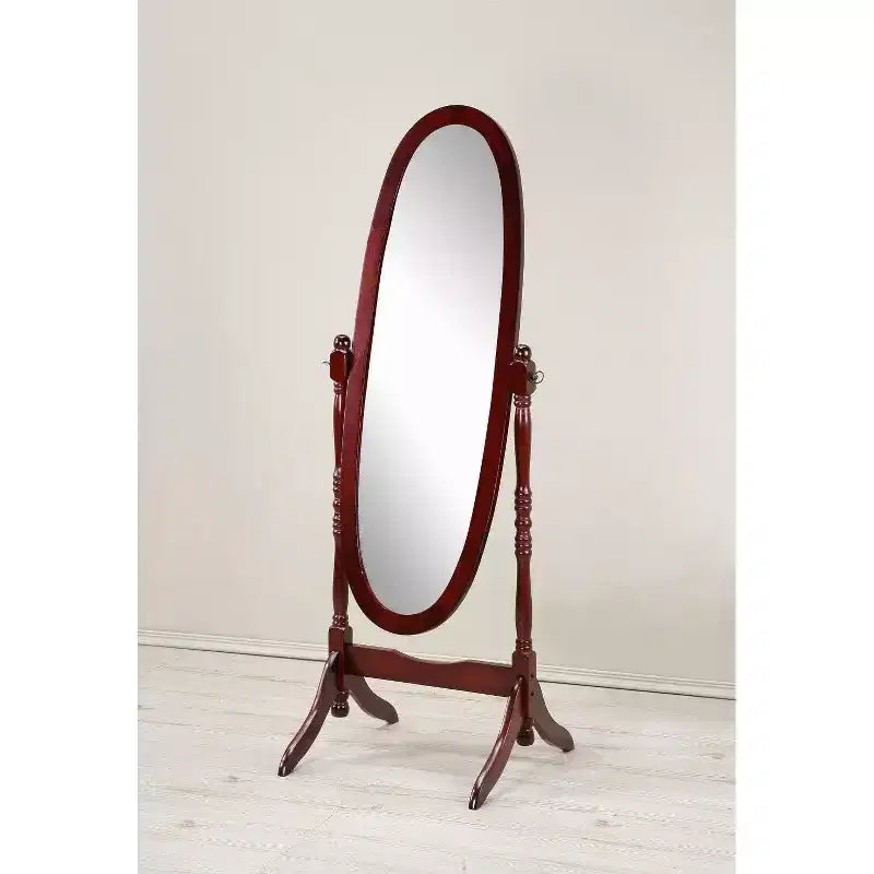 Oval Full Length Mirror, Vanity Mirror with Wood Frame for Bedroom, Living Room, Cloakroom