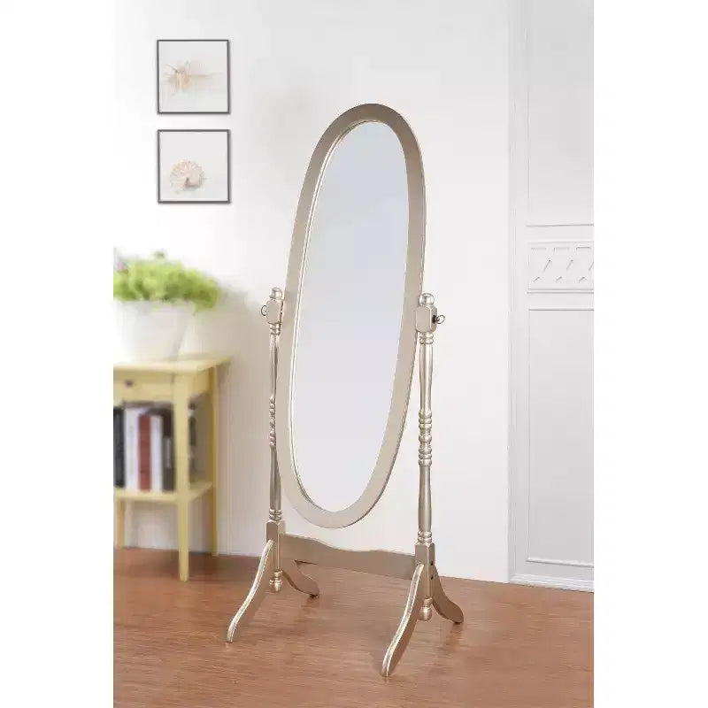 Oval Full Length Mirror, Vanity Mirror with Wood Frame for Bedroom, Living Room, Cloakroom