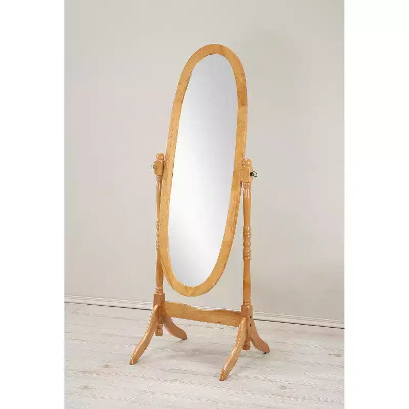 Oval Full Length Mirror, Vanity Mirror with Wood Frame for Bedroom, Living Room, Cloakroom
