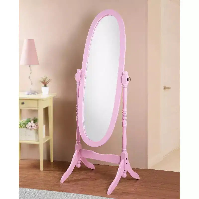 Oval Full Length Mirror, Vanity Mirror with Wood Frame for Bedroom, Living Room, Cloakroom