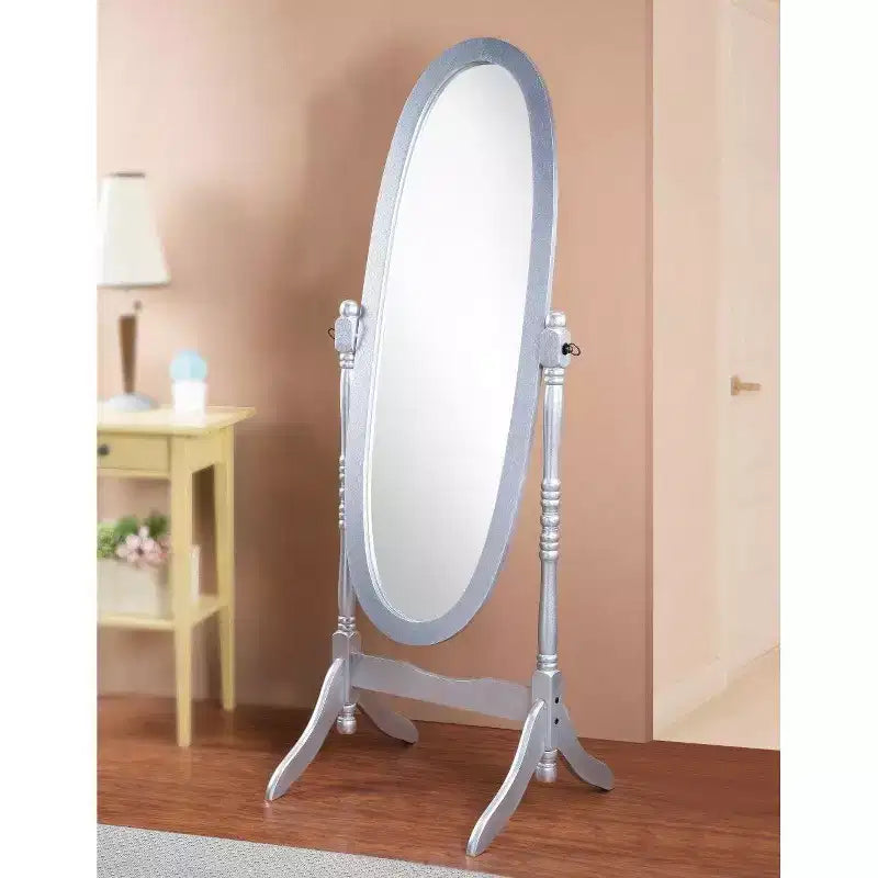 Oval Full Length Mirror, Vanity Mirror with Wood Frame for Bedroom, Living Room, Cloakroom
