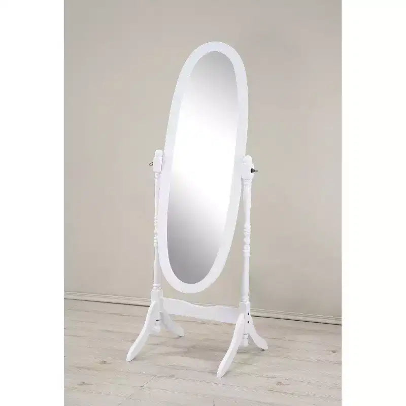 Oval Full Length Mirror, Vanity Mirror with Wood Frame for Bedroom, Living Room, Cloakroom