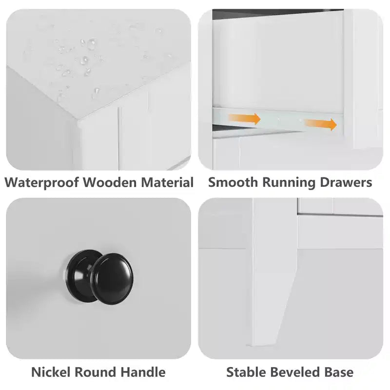 6 Drawers Dresser for Bedroom, Set of 2 Farmhouse Wood Chest of Drawers for Clothes, Storage Dressers Organizer with Handles & Deep Drawers