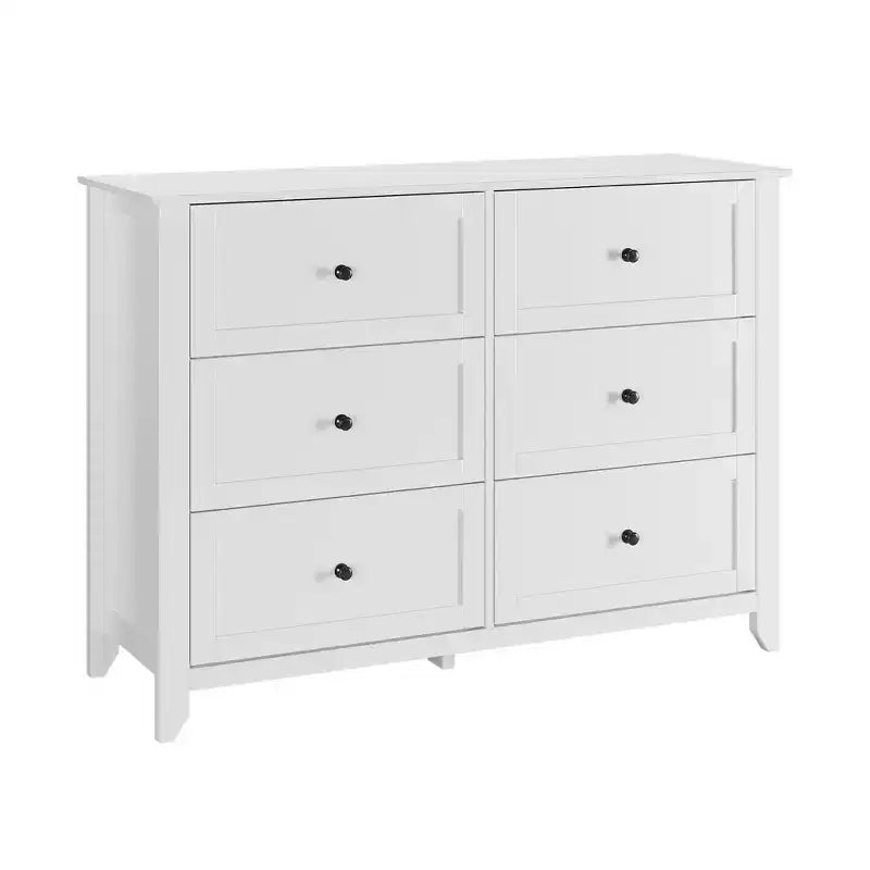 6 Drawers Dresser for Bedroom, Set of 2 Farmhouse Wood Chest of Drawers for Clothes, Storage Dressers Organizer with Handles & Deep Drawers