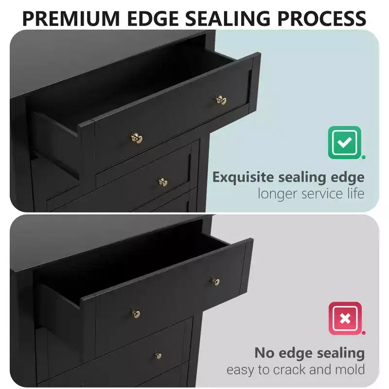 6 Drawers Dresser for Bedroom, Set of 2 Farmhouse Wood Chest of Drawers for Clothes, Storage Dressers Organizer with Handles & Deep Drawers