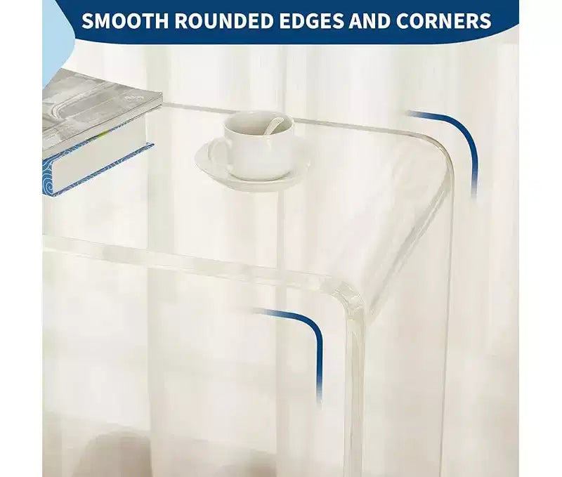 Acrylic Slim Console Table for Entryways C Clear 2-Tier Table with Square Legs, Perfect for Hallways, Foyers, Living Rooms, and Behind Sofas