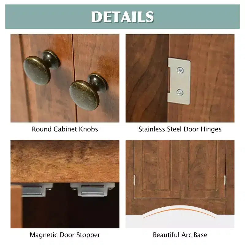 31.5in Triangle Bathroom Storage Cabinet with Adjustable Shelves, Freestanding Floor Cabinet for Home Kitchen Living Room