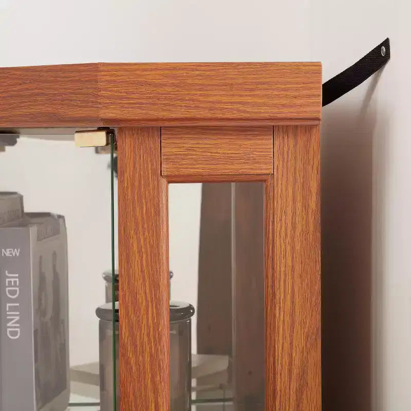 Corner Glass Cabinet Lighted Curio Cabinet Corner Display Case for Living Room, Curio Cabinet, Antique collection, Wine,Bar Glass Storage