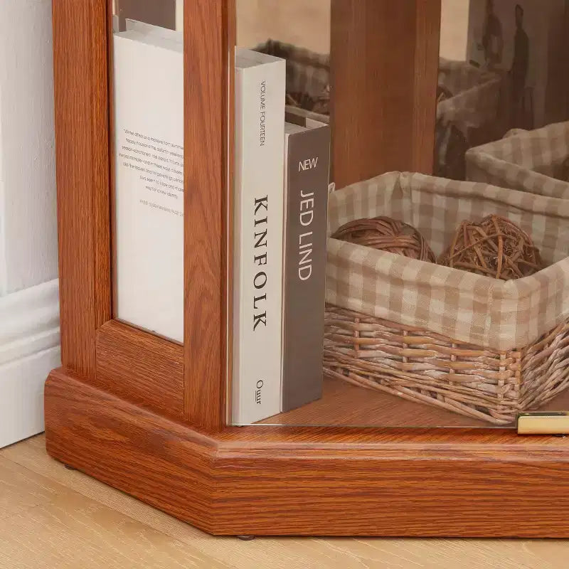 Corner Glass Cabinet Lighted Curio Cabinet Corner Display Case for Living Room, Curio Cabinet, Antique collection, Wine,Bar Glass Storage