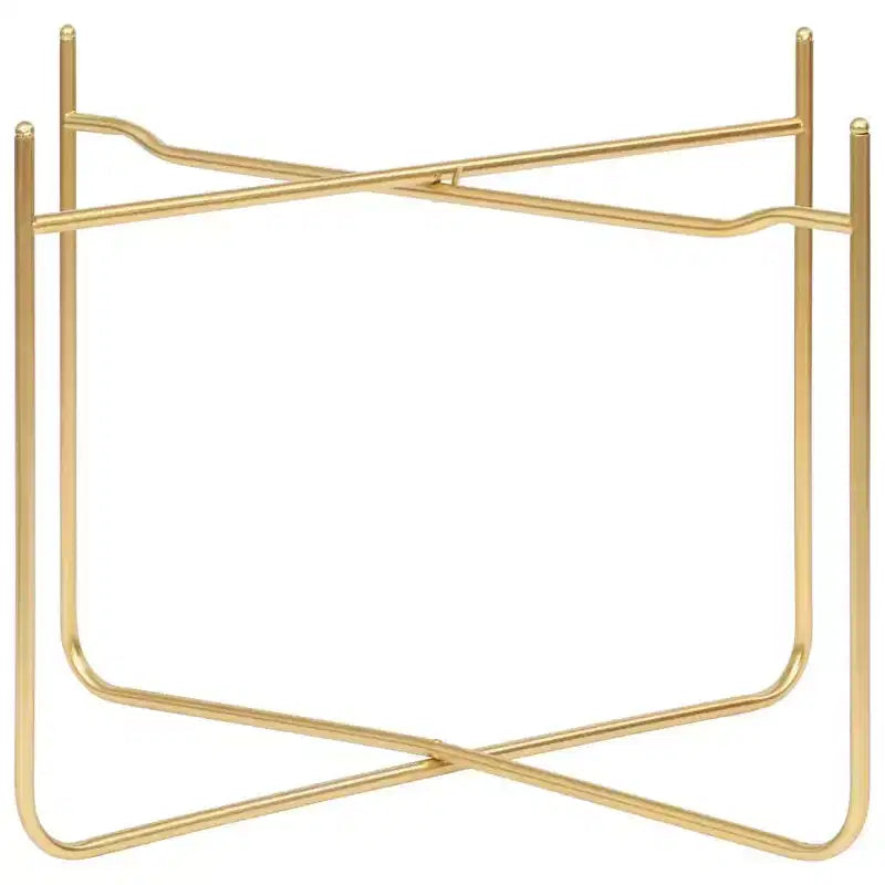 Side Table Black and Gold 15x15x15.2 Engineered Wood
