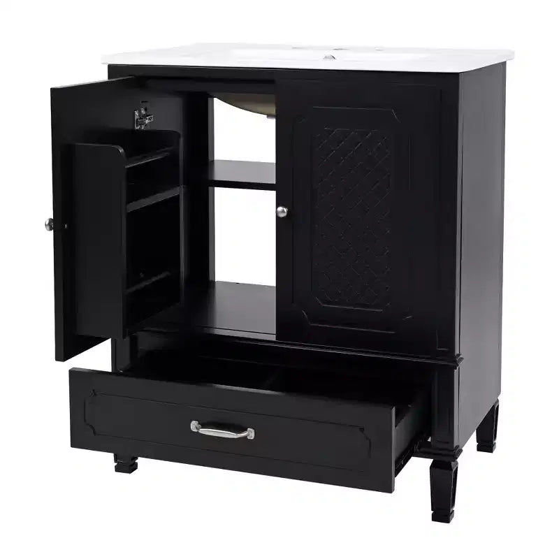 30 Bathroom Vanity Sink Combo, Bathroom storage Cabinet with Drawers and Door Shelf, Single Sink Bathroom Vanity