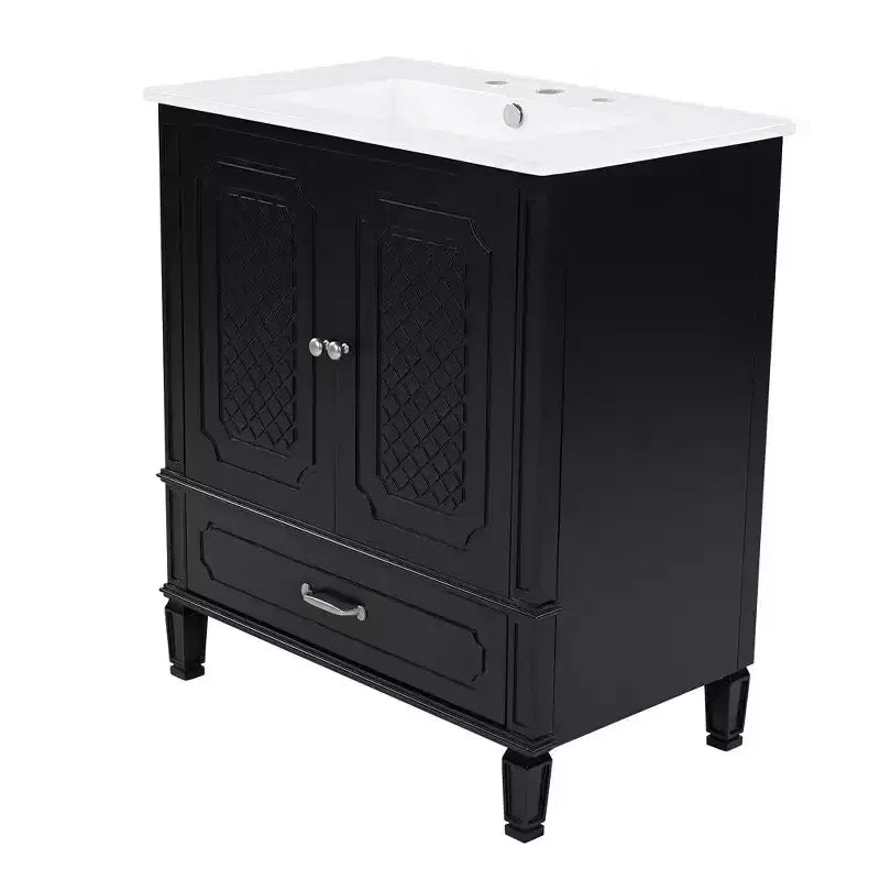 30 Bathroom Vanity Sink Combo, Bathroom storage Cabinet with Drawers and Door Shelf, Single Sink Bathroom Vanity