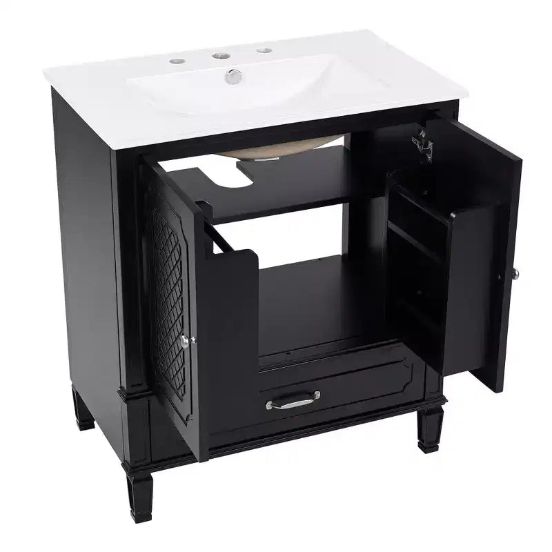 30 Bathroom Vanity Sink Combo, Bathroom storage Cabinet with Drawers and Door Shelf, Single Sink Bathroom Vanity