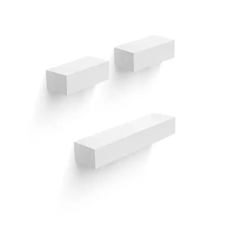 17.72 White Floating Shelf C invisible-bracket wood wall mount, perfect bathroom/bedroom/kitchen dcor or book/plant display, easy install.