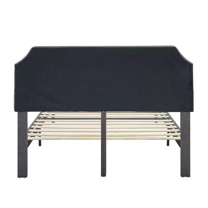 Linen Upholstered Adjustable Headboard Bed Frame